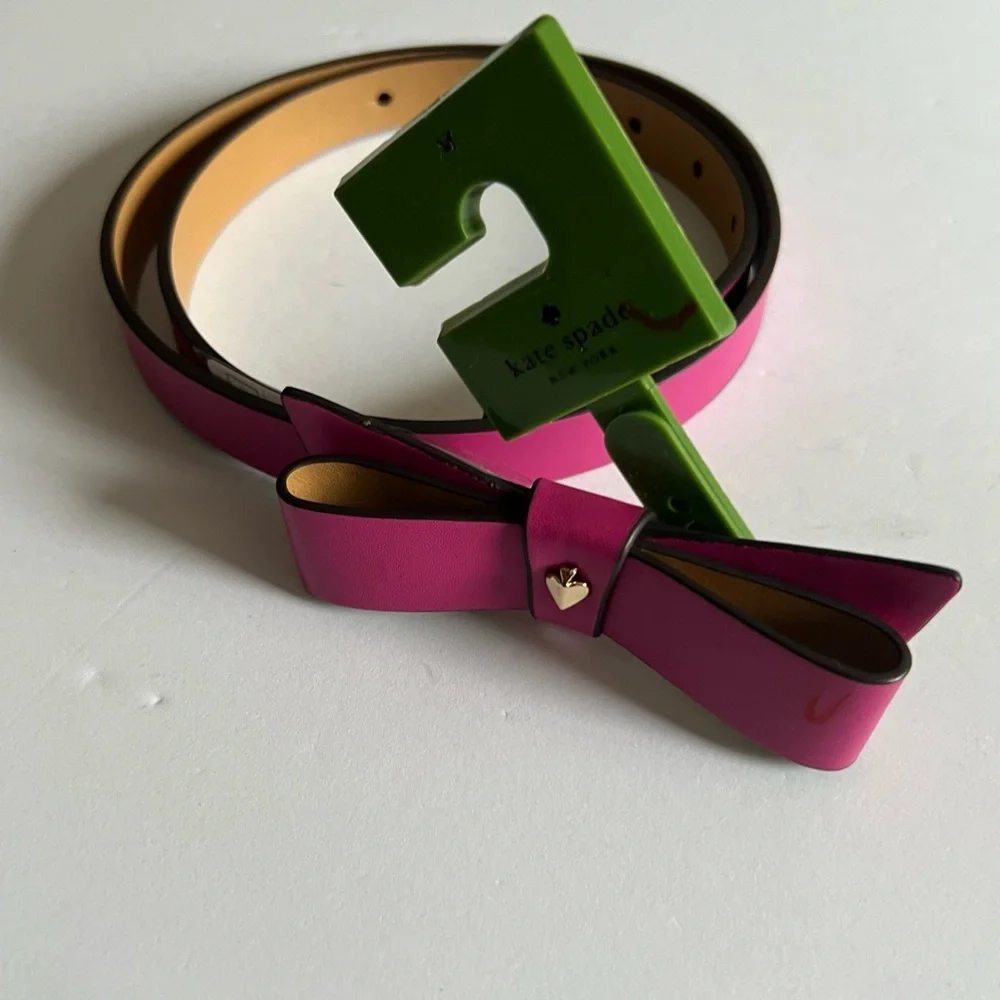KATE SPADE BOW FRONT BELT PINK MEDIUM NWT
